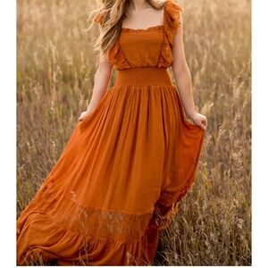 Joyfolie Dawn Dress in Rust color